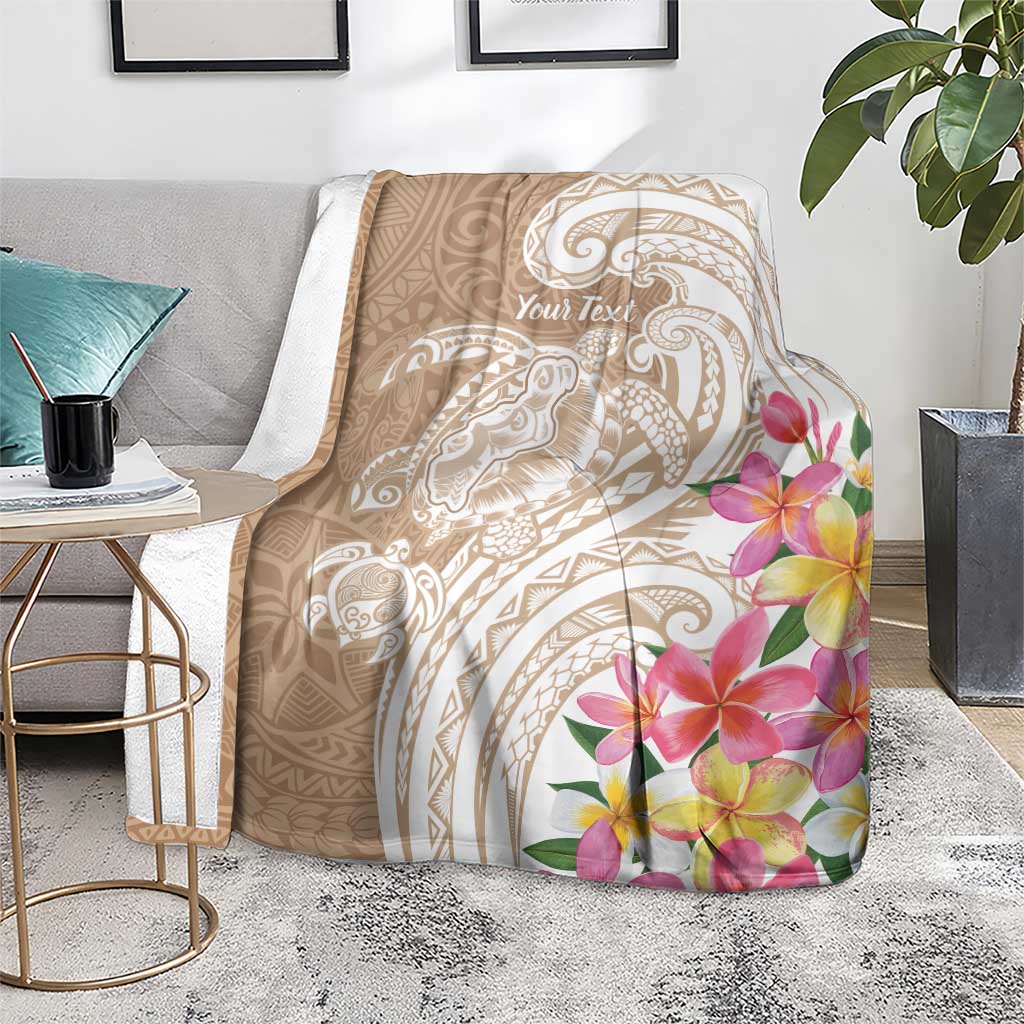 Aloha Ni’ihau Island Personalized Blanket Beige Dreamy Turtle