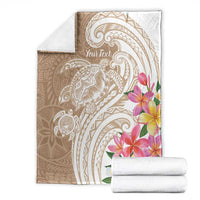 Aloha Ni’ihau Island Personalized Blanket Beige Dreamy Turtle