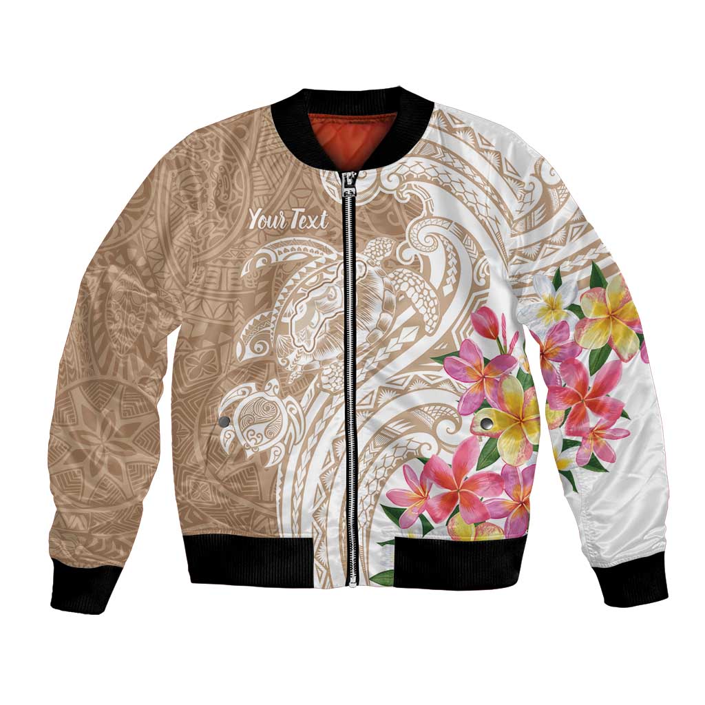 Aloha Ni’ihau Island Personalized Bomber Jacket Beige Dreamy Turtle