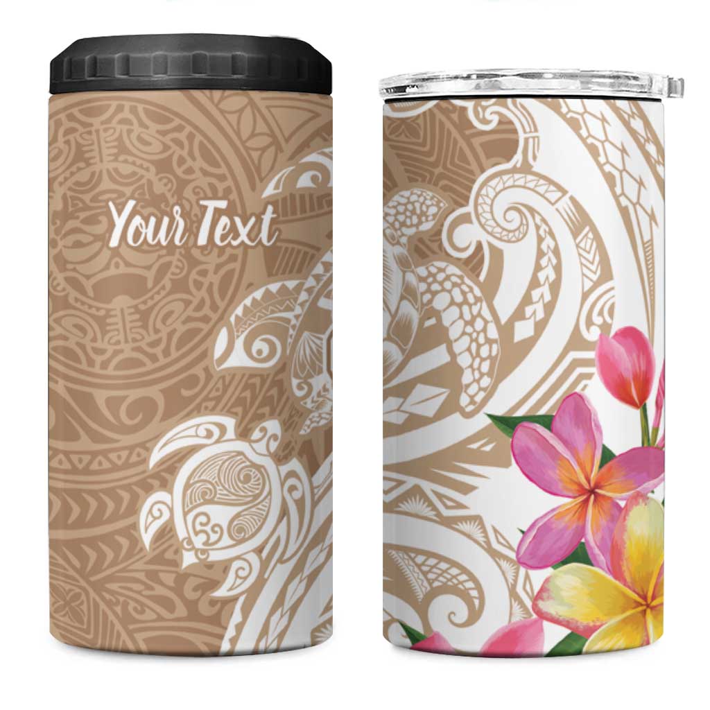 Aloha Ni’ihau Island Personalized 4 in 1 Can Cooler Tumbler Beige Dreamy Turtle