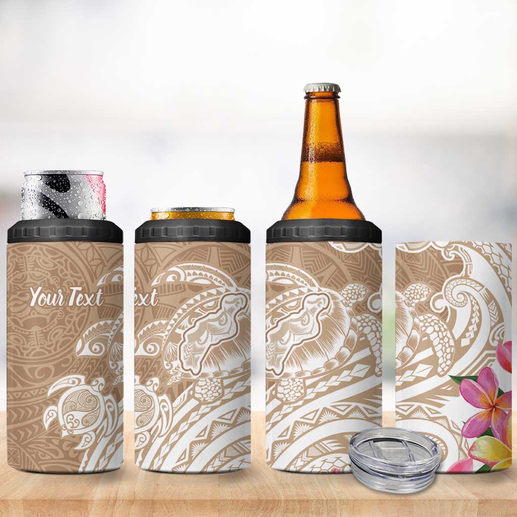Aloha Ni’ihau Island Personalized 4 in 1 Can Cooler Tumbler Beige Dreamy Turtle