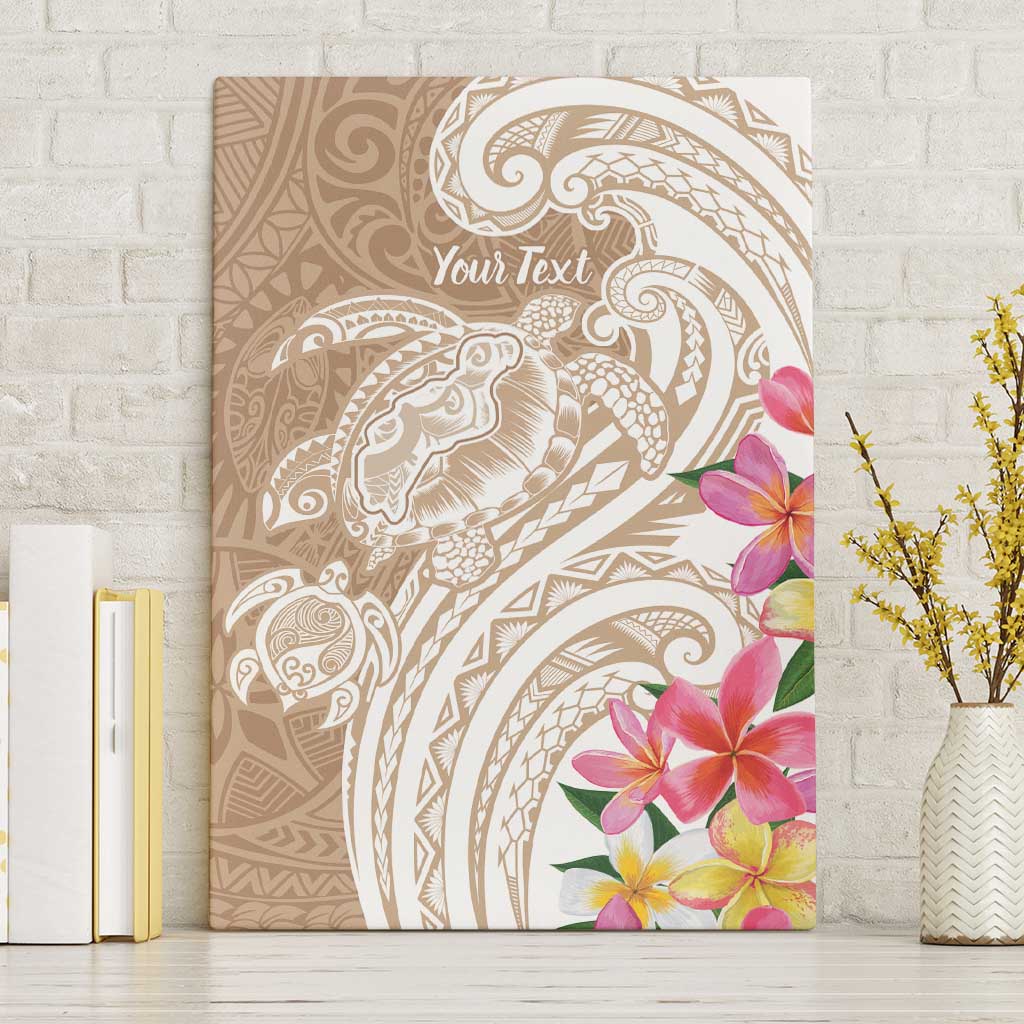 Aloha Ni’ihau Island Personalized Canvas Wall Art Beige Dreamy Turtle