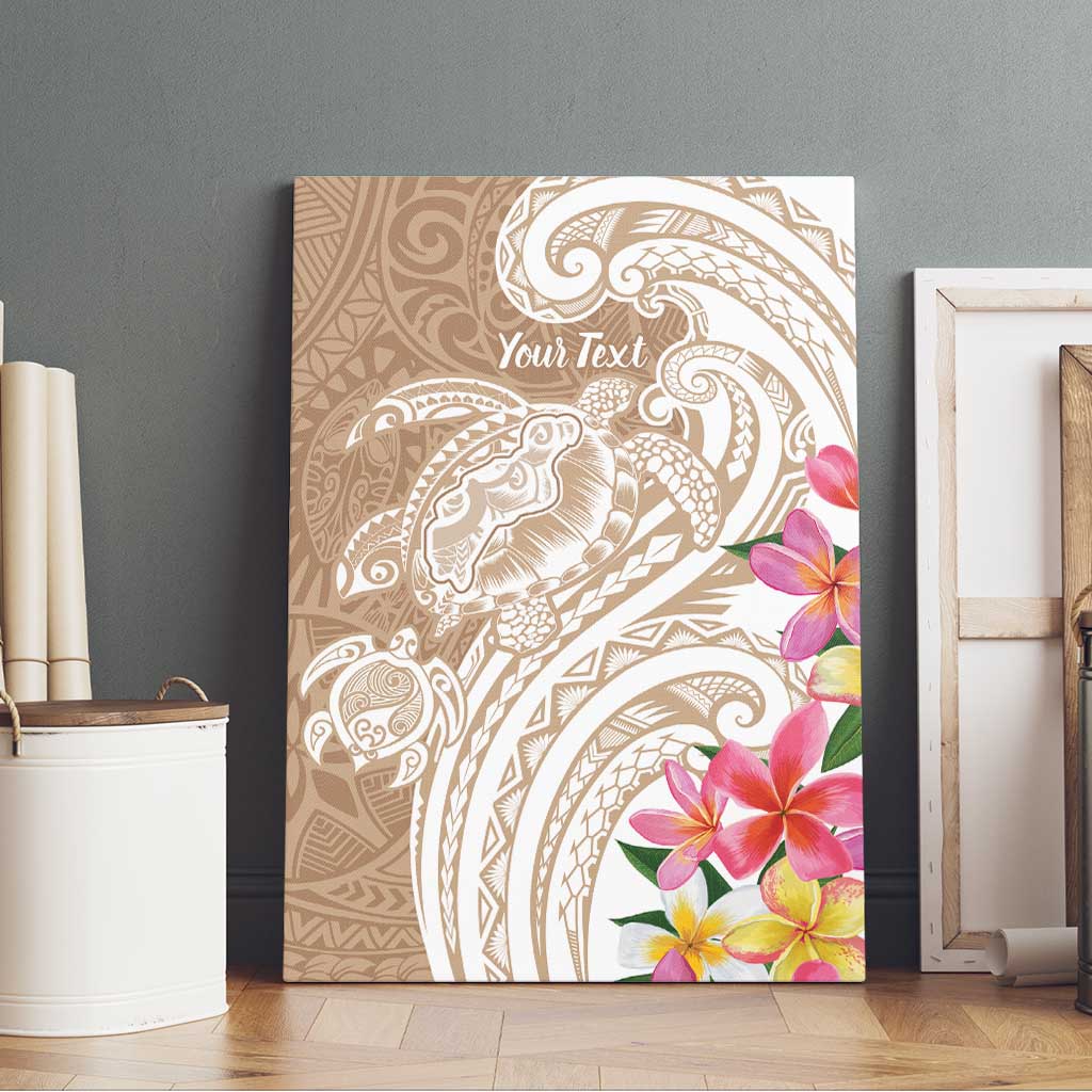 Aloha Ni’ihau Island Personalized Canvas Wall Art Beige Dreamy Turtle