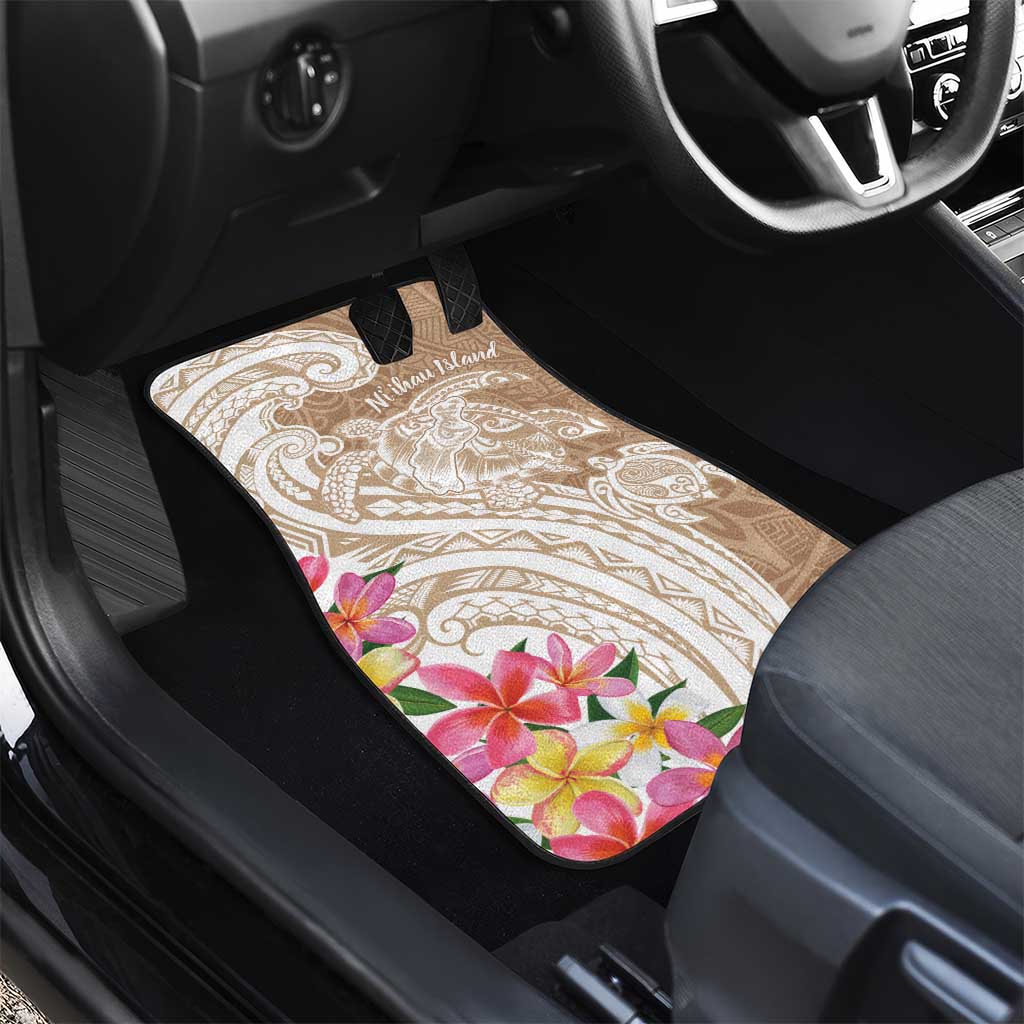 Aloha Ni’ihau Island Personalized Car Mats Beige Dreamy Turtle