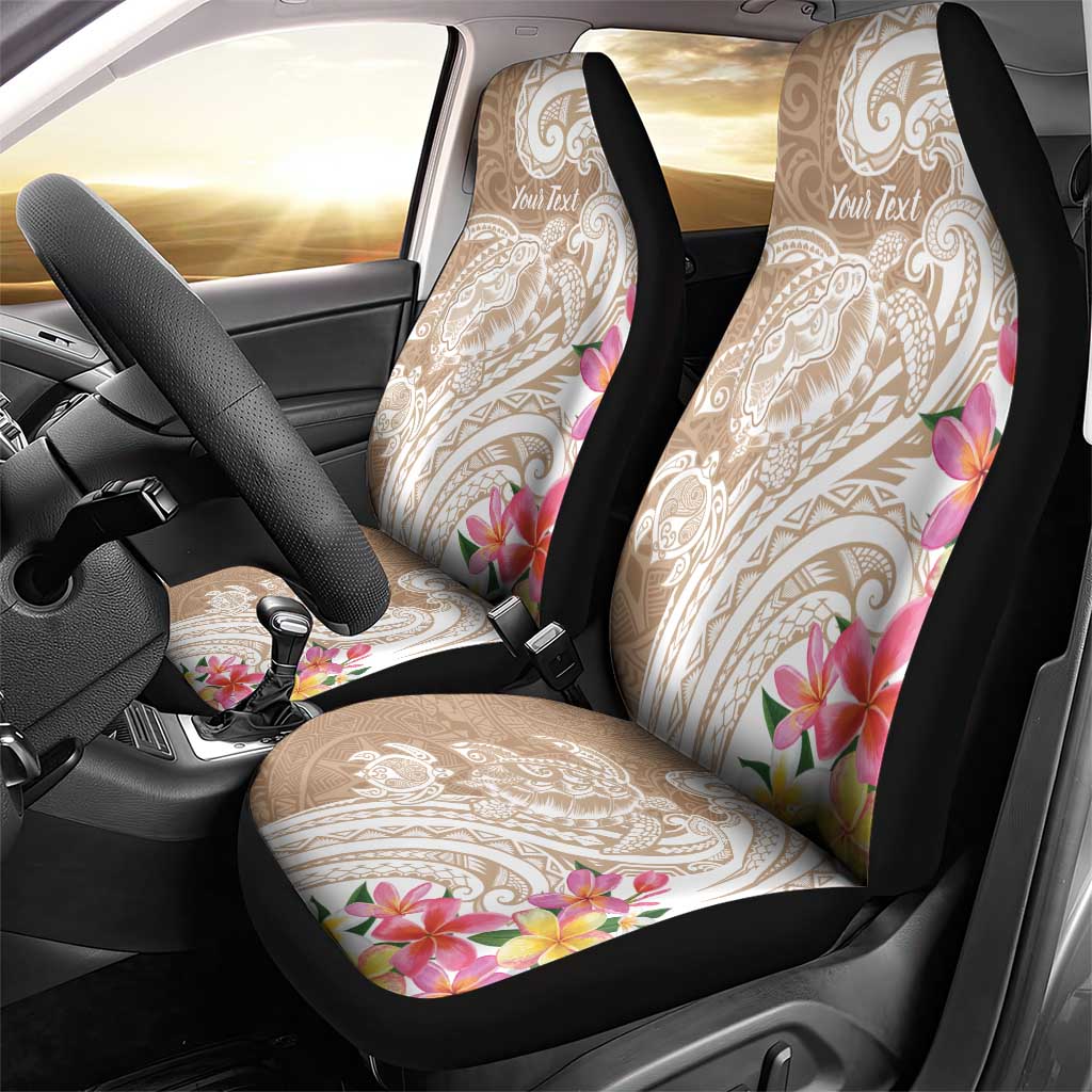 Aloha Ni’ihau Island Personalized Car Seat Cover Beige Dreamy Turtle