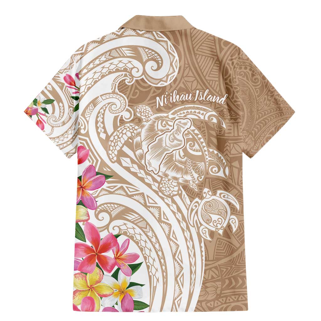 Aloha Ni’ihau Island Personalized Family Matching Mermaid Dress and Hawaiian Shirt Beige Dreamy Turtle