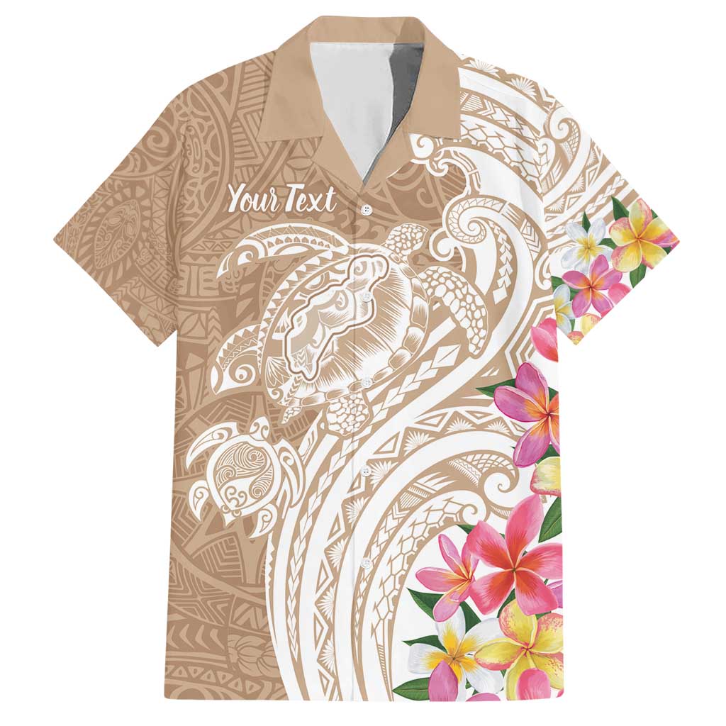 Aloha Ni’ihau Island Personalized Family Matching Short Sleeve Bodycon Dress and Hawaiian Shirt Beige Dreamy Turtle