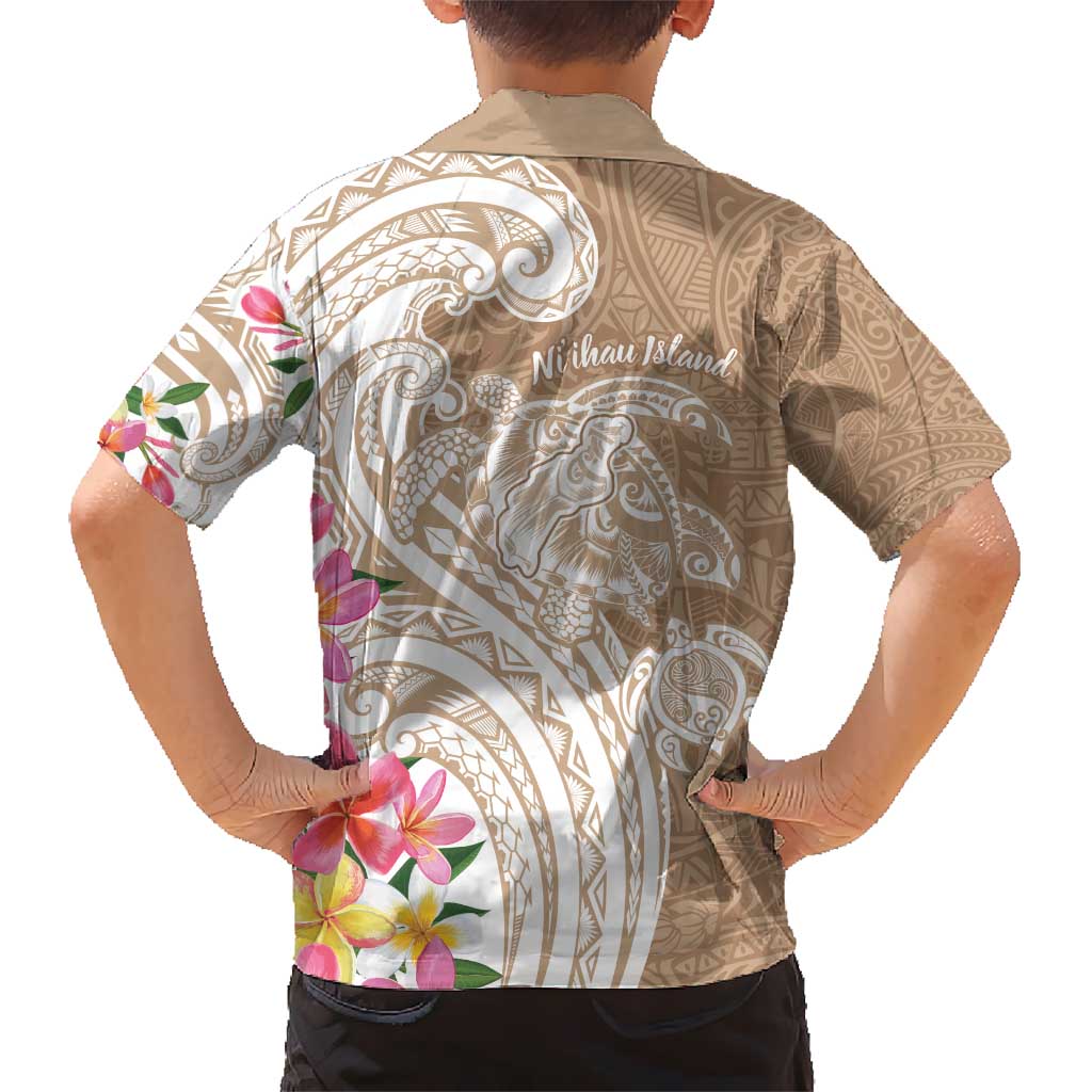 Aloha Ni’ihau Island Personalized Hawaiian Shirt Beige Dreamy Turtle