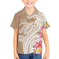 Aloha Ni’ihau Island Personalized Kid Hawaiian Shirt Beige Dreamy Turtle