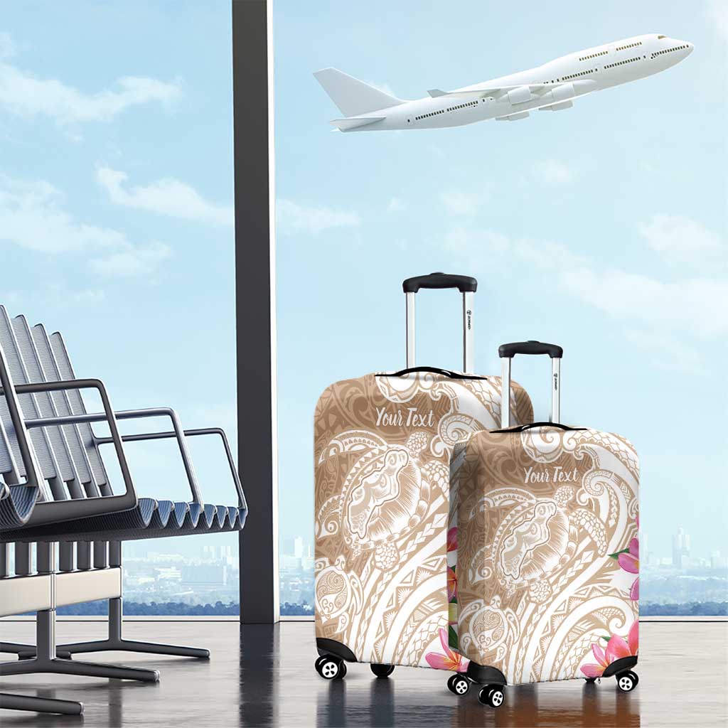 Aloha Ni’ihau Island Personalized Luggage Cover Beige Dreamy Turtle