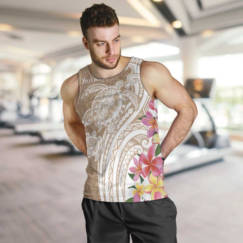 Aloha Niihau Island Personalized Men Tank Top Beige Dreamy Turtle LT7 Beige - Polynesian Pride