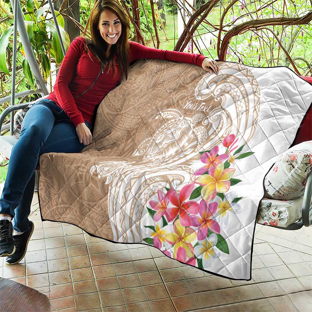 Aloha Ni’ihau Island Personalized Quilt Beige Dreamy Turtle