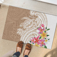 Aloha Ni’ihau Island Personalized Rubber Doormat Beige Dreamy Turtle