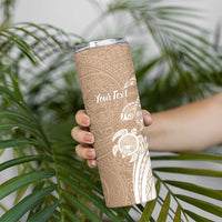 Aloha Ni’ihau Island Personalized Skinny Tumbler Beige Dreamy Turtle