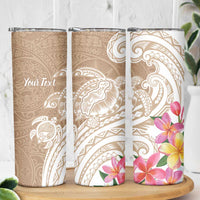 Aloha Ni’ihau Island Personalized Skinny Tumbler Beige Dreamy Turtle