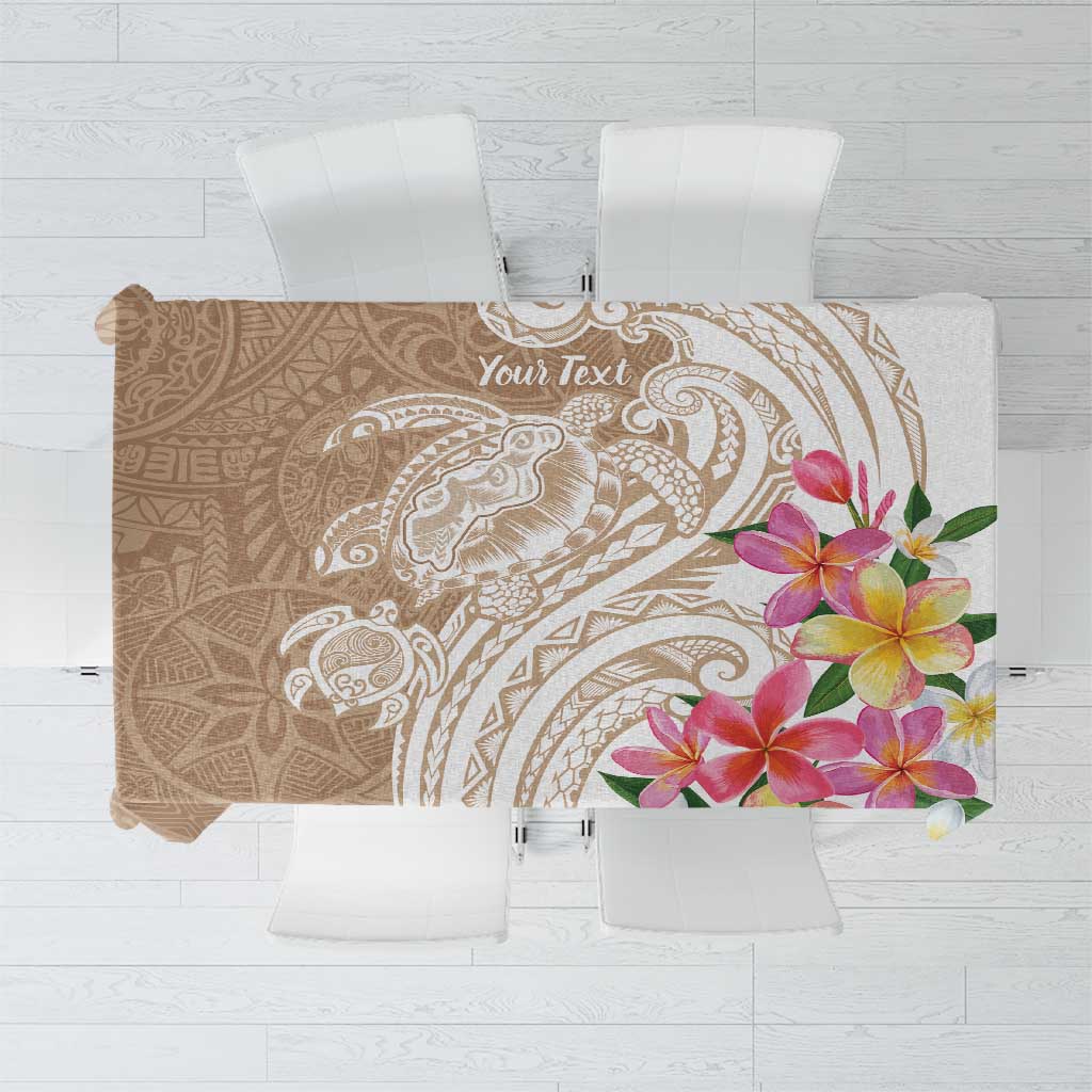 Aloha Ni’ihau Island Personalized Tablecloth Beige Dreamy Turtle