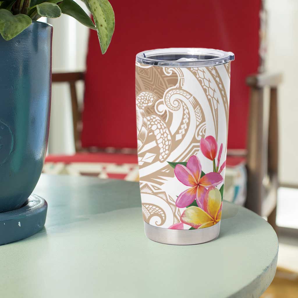 Aloha Ni’ihau Island Personalized Tumbler Cup Beige Dreamy Turtle