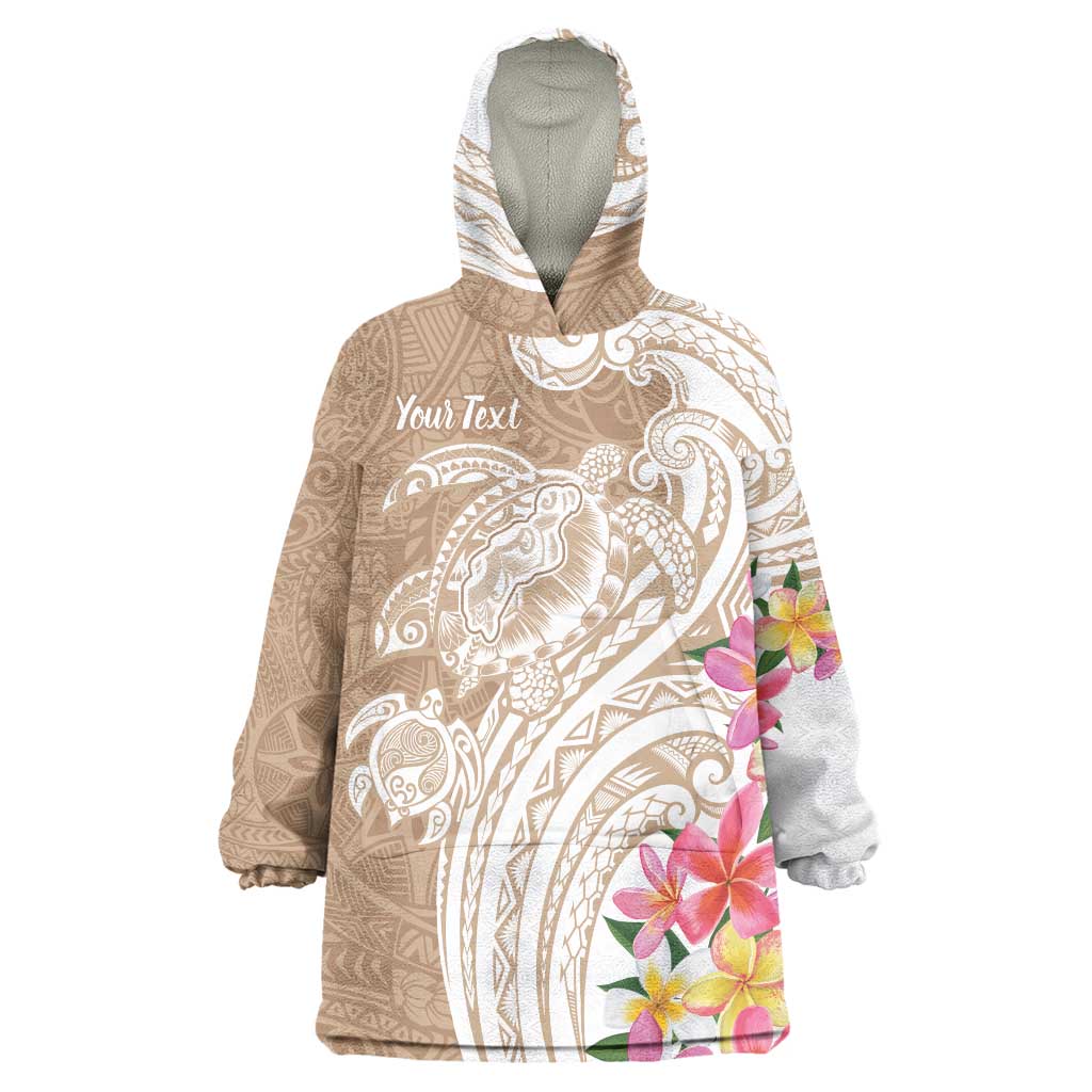 Aloha Ni’ihau Island Personalized Wearable Blanket Hoodie Beige Dreamy Turtle