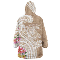 Aloha Ni’ihau Island Personalized Wearable Blanket Hoodie Beige Dreamy Turtle