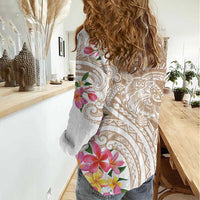 Aloha Ni’ihau Island Personalized Women Casual Shirt Beige Dreamy Turtle