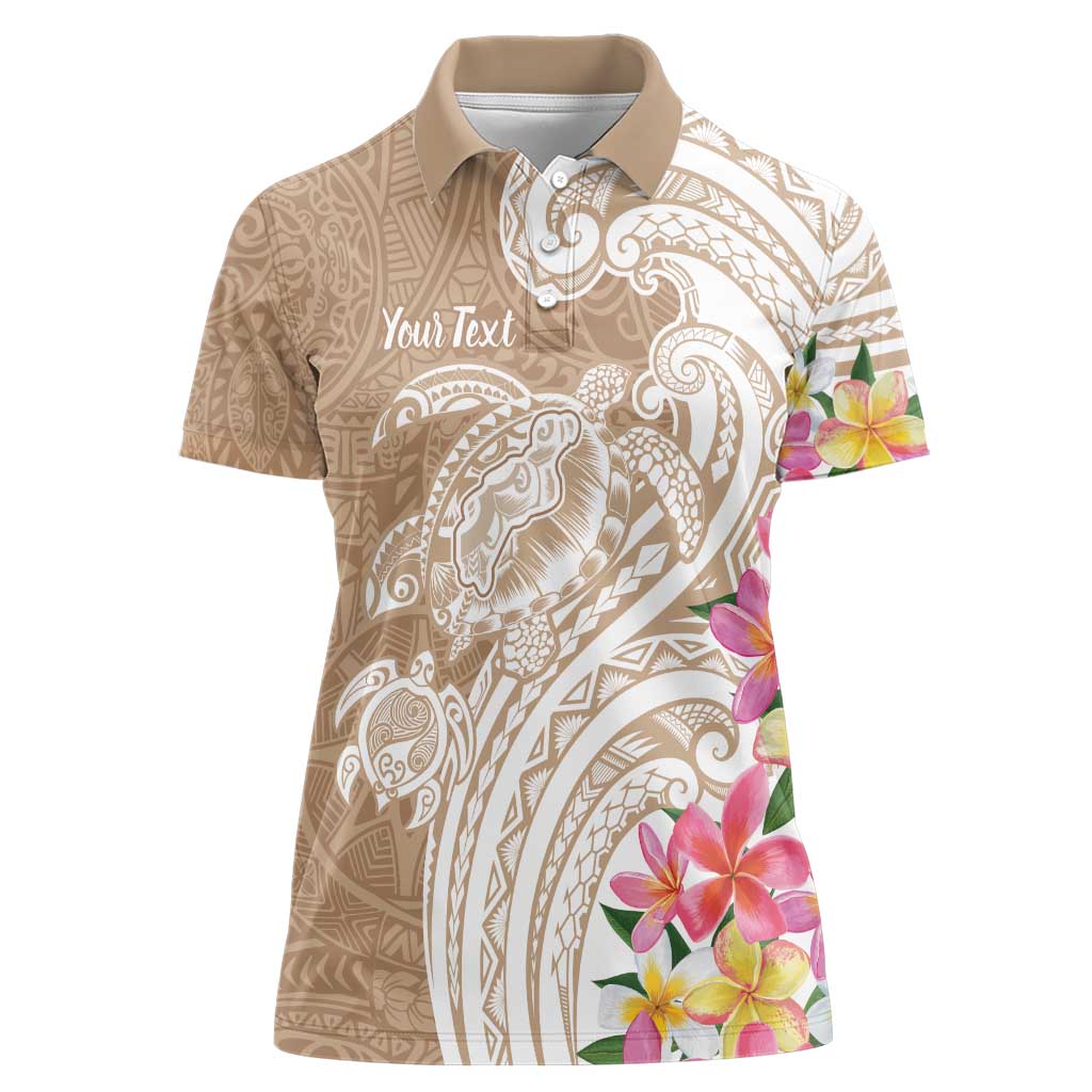 Aloha Ni’ihau Island Personalized Women Polo Shirt Beige Dreamy Turtle
