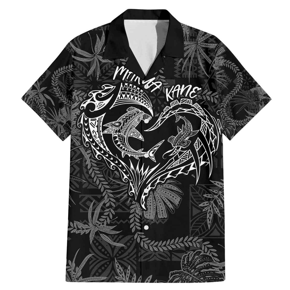 Hawaii Father's Day Vintage Lei Family Matching Mermaid Dress and Hawaiian Shirt Hauoli la Makuakane - Black