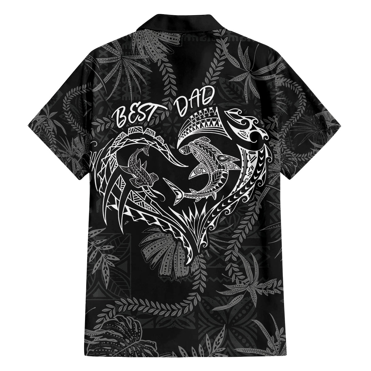 Hawaii Father's Day Vintage Lei Family Matching Off Shoulder Maxi Dress and Hawaiian Shirt Hauoli la Makuakane - Black