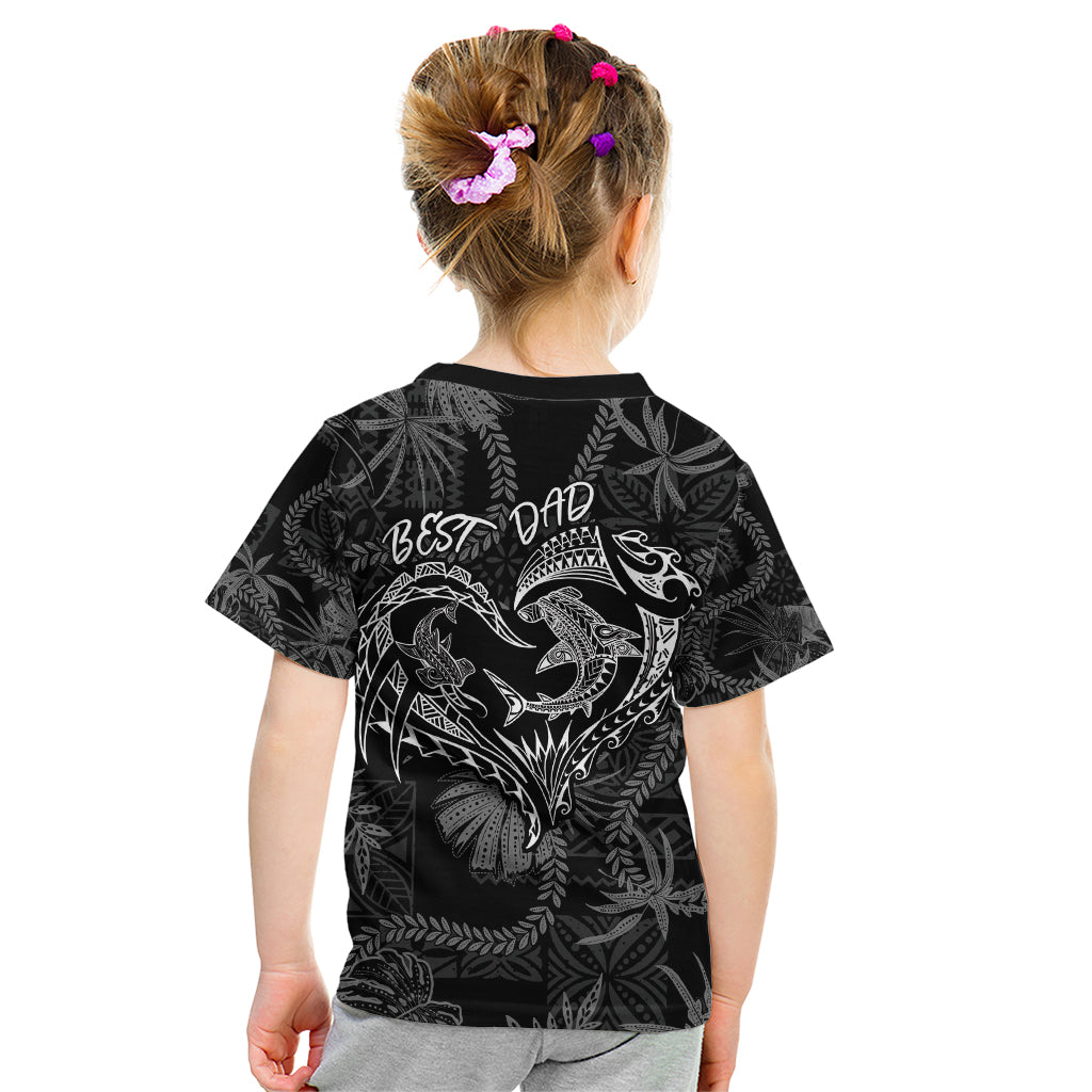 Hawaii Father's Day Vintage Lei Kid T Shirt Hauoli la Makuakane - Black LT7 - Polynesian Pride