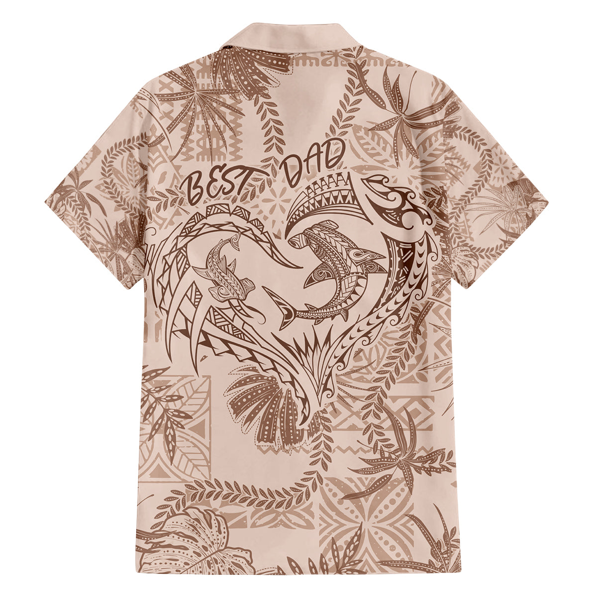 Hawaii Father's Day Vintage Lei Family Matching Off Shoulder Maxi Dress and Hawaiian Shirt Hauoli la Makuakane - Beige