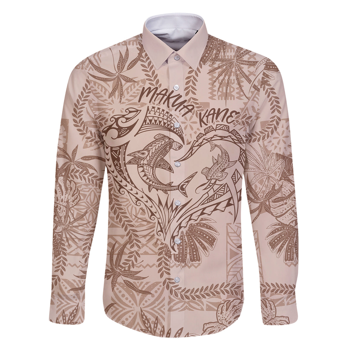 Hawaii Father's Day Vintage Lei Family Matching Puletasi and Hawaiian Shirt Hauoli la Makuakane - Beige