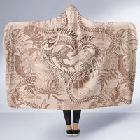 Hawaii Father's Day Vintage Lei Hooded Blanket Hauoli la Makuakane - Beige LT7 - Polynesian Pride