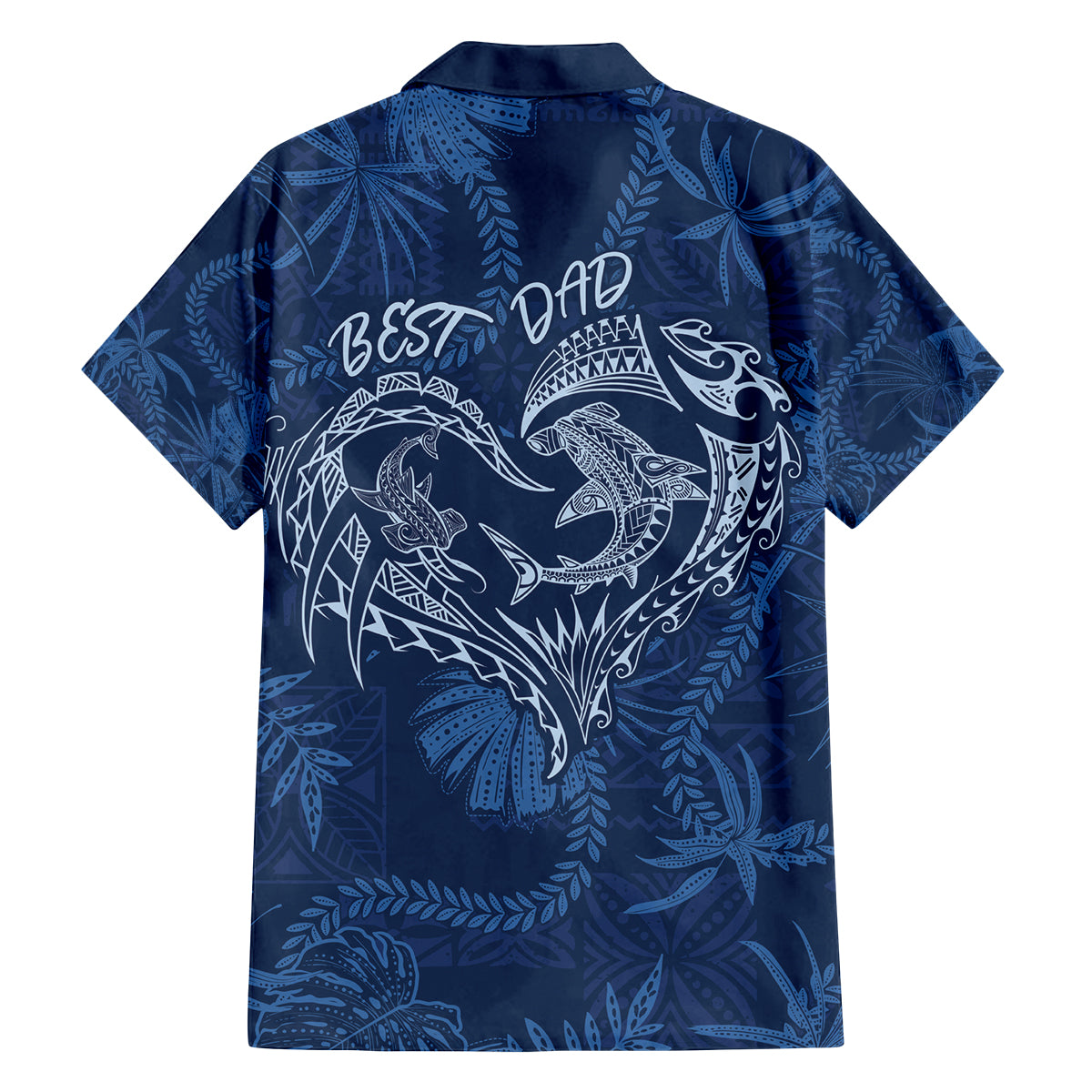 Hawaii Father's Day Vintage Lei Family Matching Puletasi and Hawaiian Shirt Hauoli la Makuakane - Blue