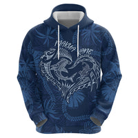 Hawaii Father's Day Vintage Lei Zip Hoodie Hauoli la Makuakane - Blue