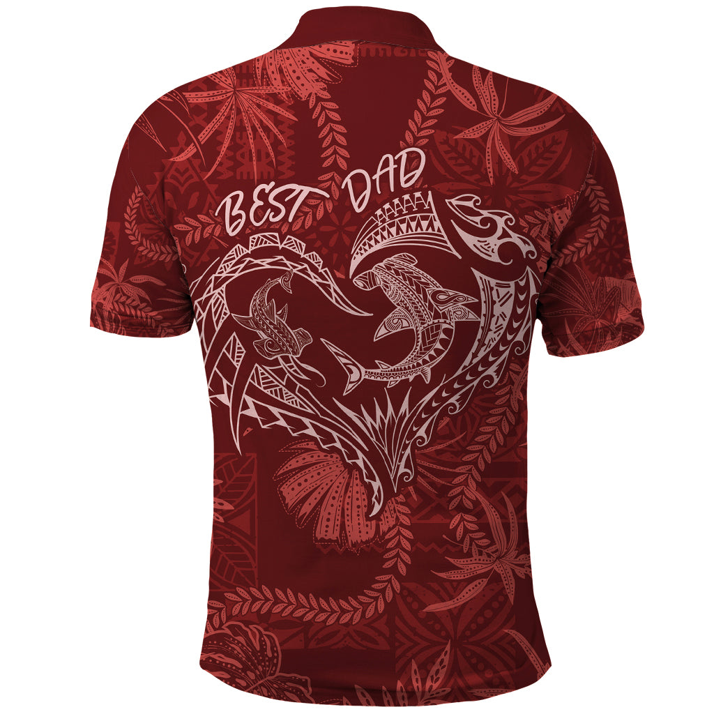 Hawaii Father's Day Vintage Lei Polo Shirt Hauoli la Makuakane - Red