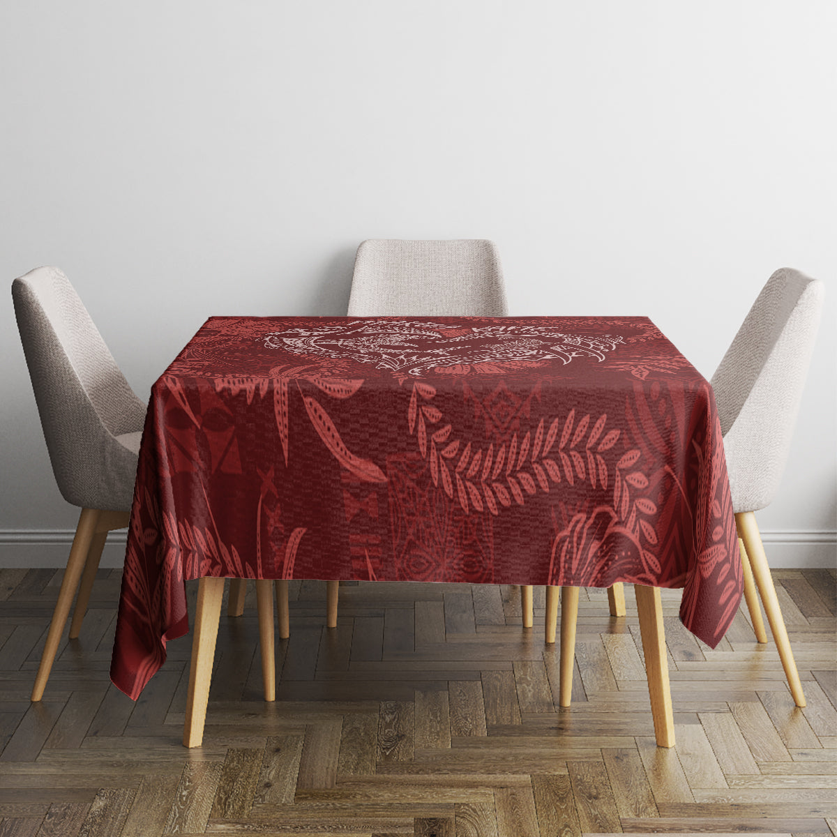 Hawaii Father's Day Vintage Lei Tablecloth Hauoli la Makuakane - Red LT7 - Polynesian Pride