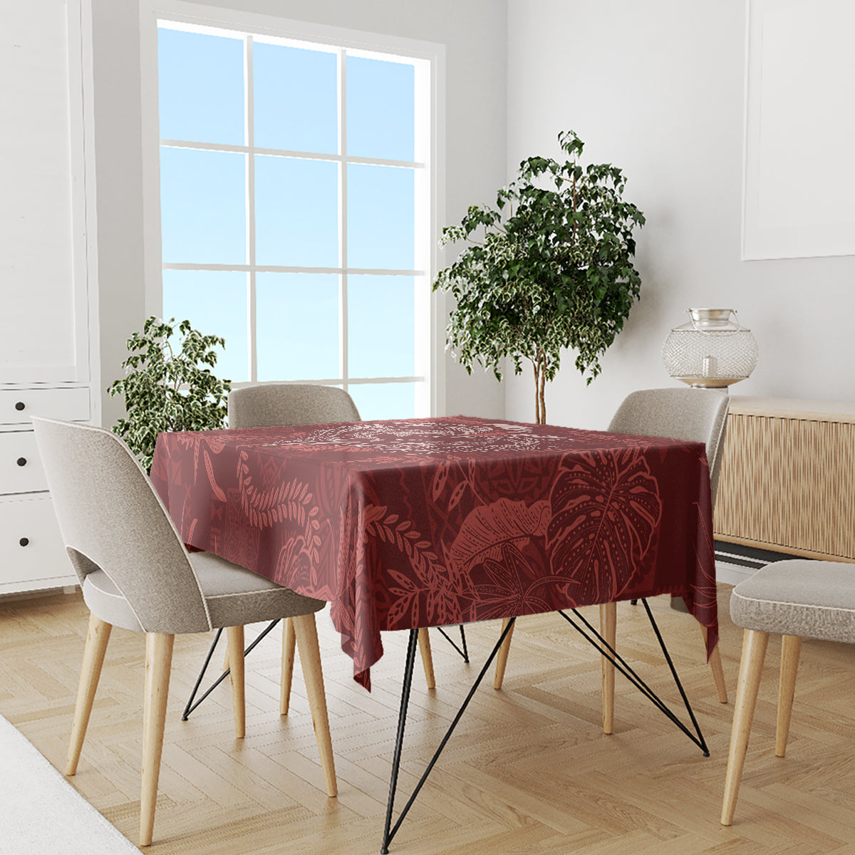 Hawaii Father's Day Vintage Lei Tablecloth Hauoli la Makuakane - Red LT7 - Polynesian Pride