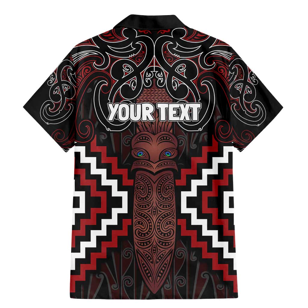 Maori Taiaha Whakairo Personalized Family Matching Mermaid Dress and Hawaiian Shirt Red Poutama Motifs