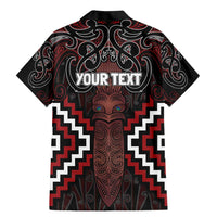 Maori Taiaha Whakairo Personalized Family Matching Mermaid Dress and Hawaiian Shirt Red Poutama Motifs