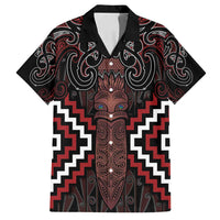 Maori Taiaha Whakairo Personalized Family Matching Tank Maxi Dress and Hawaiian Shirt Red Poutama Motifs
