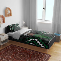 Maori Taiaha Pounamu Whakairo Personalized Bedding Set Jade Poutama Motifs
