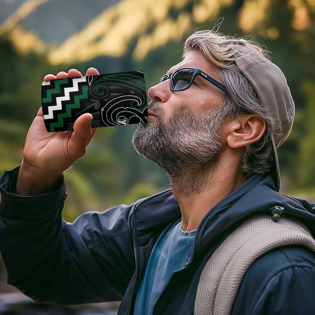 Maori Taiaha Pounamu Whakairo Personalized 4 in 1 Can Cooler Tumbler Jade Poutama Motifs