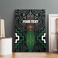 Maori Taiaha Pounamu Whakairo Personalized Canvas Wall Art Jade Poutama Motifs