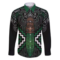 Maori Taiaha Pounamu Whakairo Personalized Family Matching Long Sleeve Bodycon Dress and Hawaiian Shirt Jade Poutama Motifs