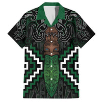 Maori Taiaha Pounamu Whakairo Personalized Family Matching Off The Shoulder Long Sleeve Dress and Hawaiian Shirt Jade Poutama Motifs