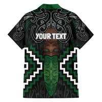 Maori Taiaha Pounamu Whakairo Personalized Family Matching Off The Shoulder Long Sleeve Dress and Hawaiian Shirt Jade Poutama Motifs