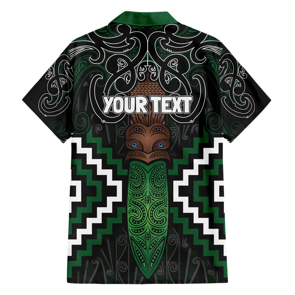 Maori Taiaha Pounamu Whakairo Personalized Family Matching Short Sleeve Bodycon Dress and Hawaiian Shirt Jade Poutama Motifs