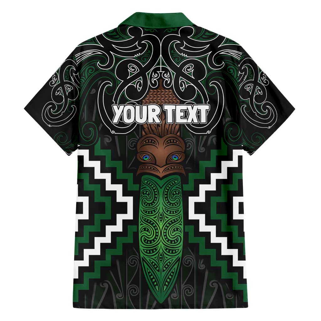 Maori Taiaha Pounamu Whakairo Personalized Family Matching Tank Maxi Dress and Hawaiian Shirt Jade Poutama Motifs