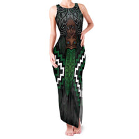 Maori Taiaha Pounamu Whakairo Personalized Family Matching Tank Maxi Dress and Hawaiian Shirt Jade Poutama Motifs