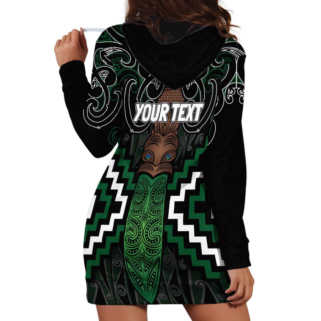 Maori Taiaha Pounamu Whakairo Personalized Hoodie Dress Jade Poutama Motifs