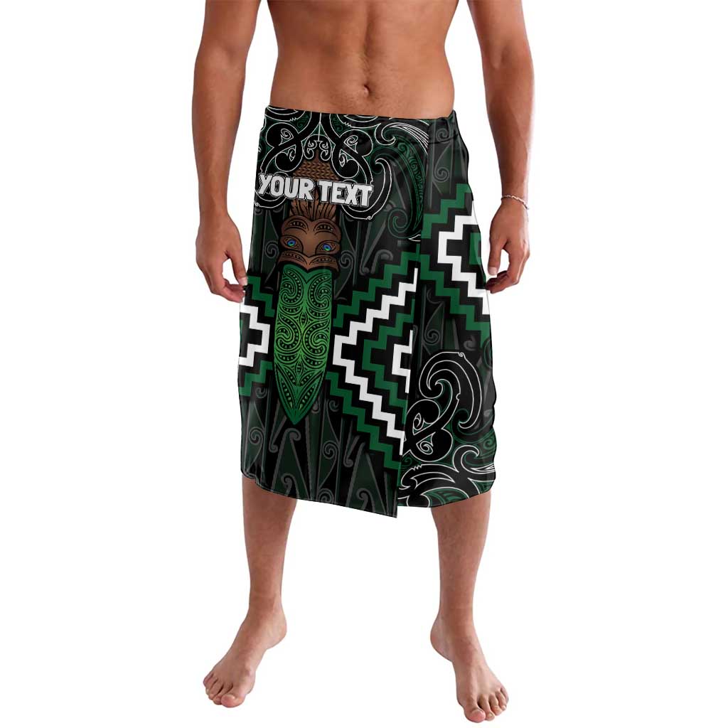 Maori Taiaha Pounamu Whakairo Personalized Lavalava Jade Poutama Motifs